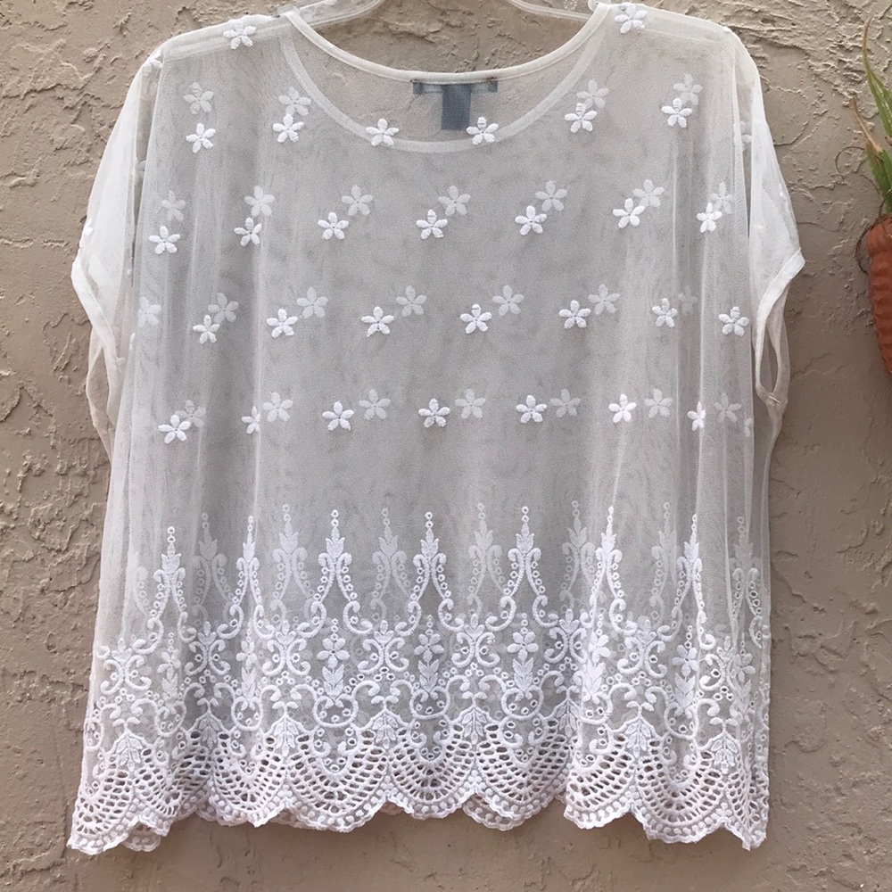 Gorgeous! Forever 21 Sheer Shell Lace Top - Picture 5 of 6